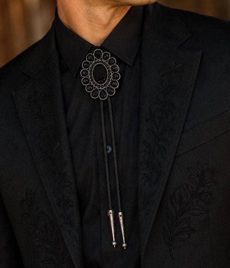 Midnight Bloom Bolo Tie
