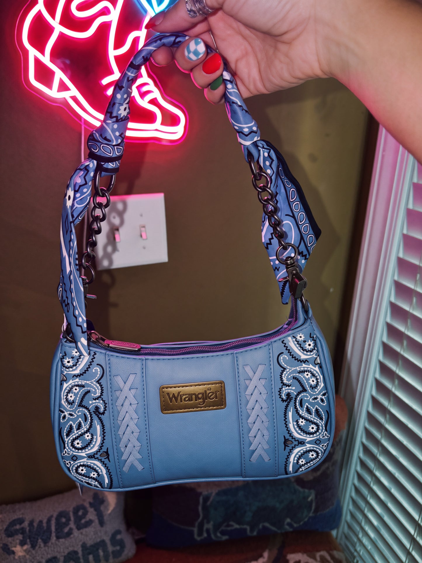 Wrangler Braided Paisley Bandana Shoulder Bag