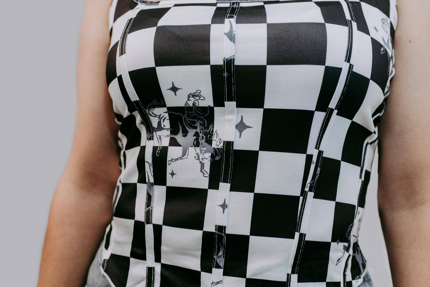 Checkered Corset Tank