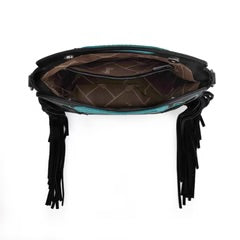 Wrangler Top Handle Boot Scroll Fringe Tote/Crossbody -Black