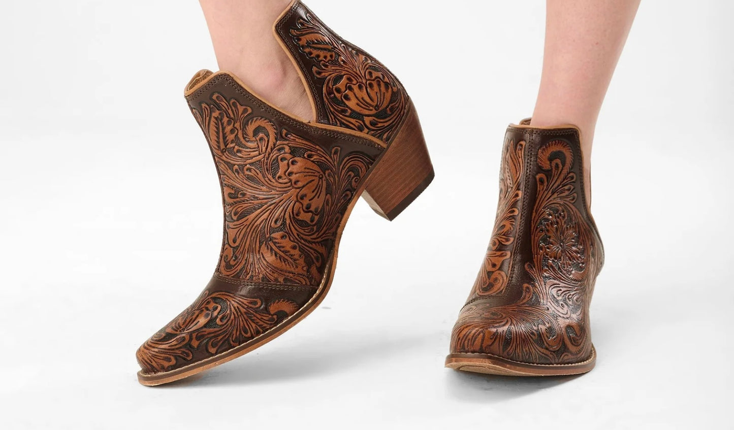 Loyal West X Myra Handtooled Booties In Tan