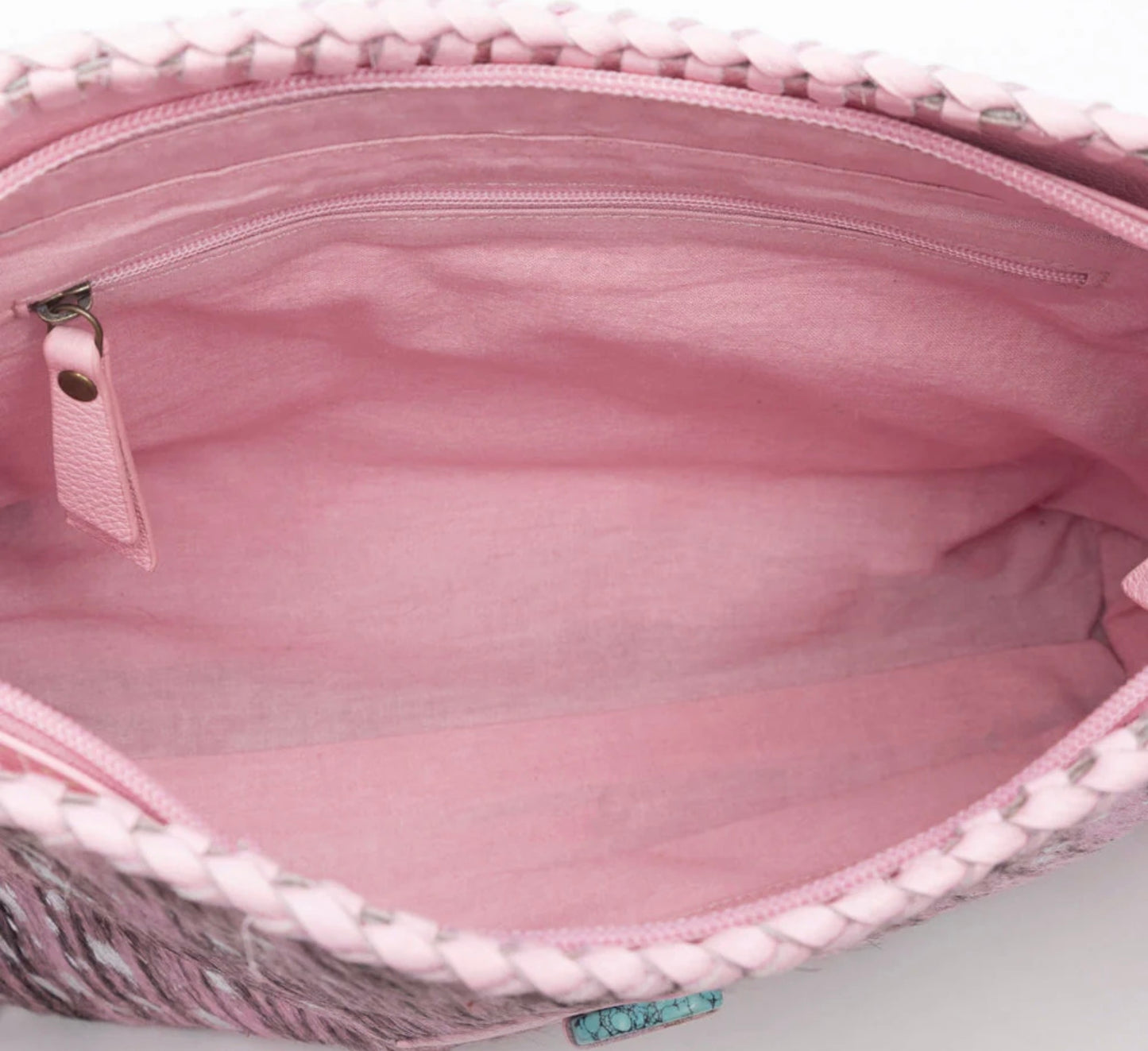 Silver Rose Trail Leather & Hairon Bag