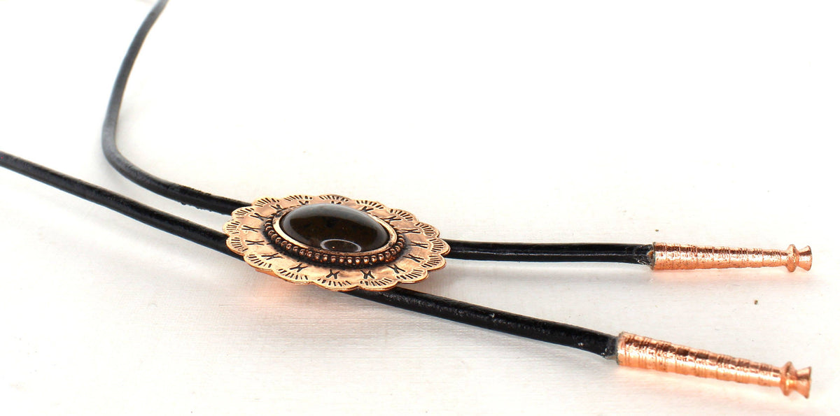 Southwestern Copper Concho Bolo Tie