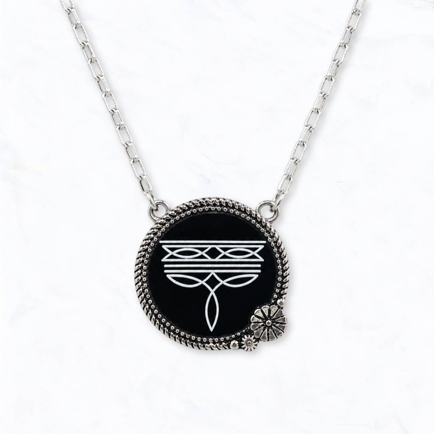 Western Boot Stitch Pendant Necklace