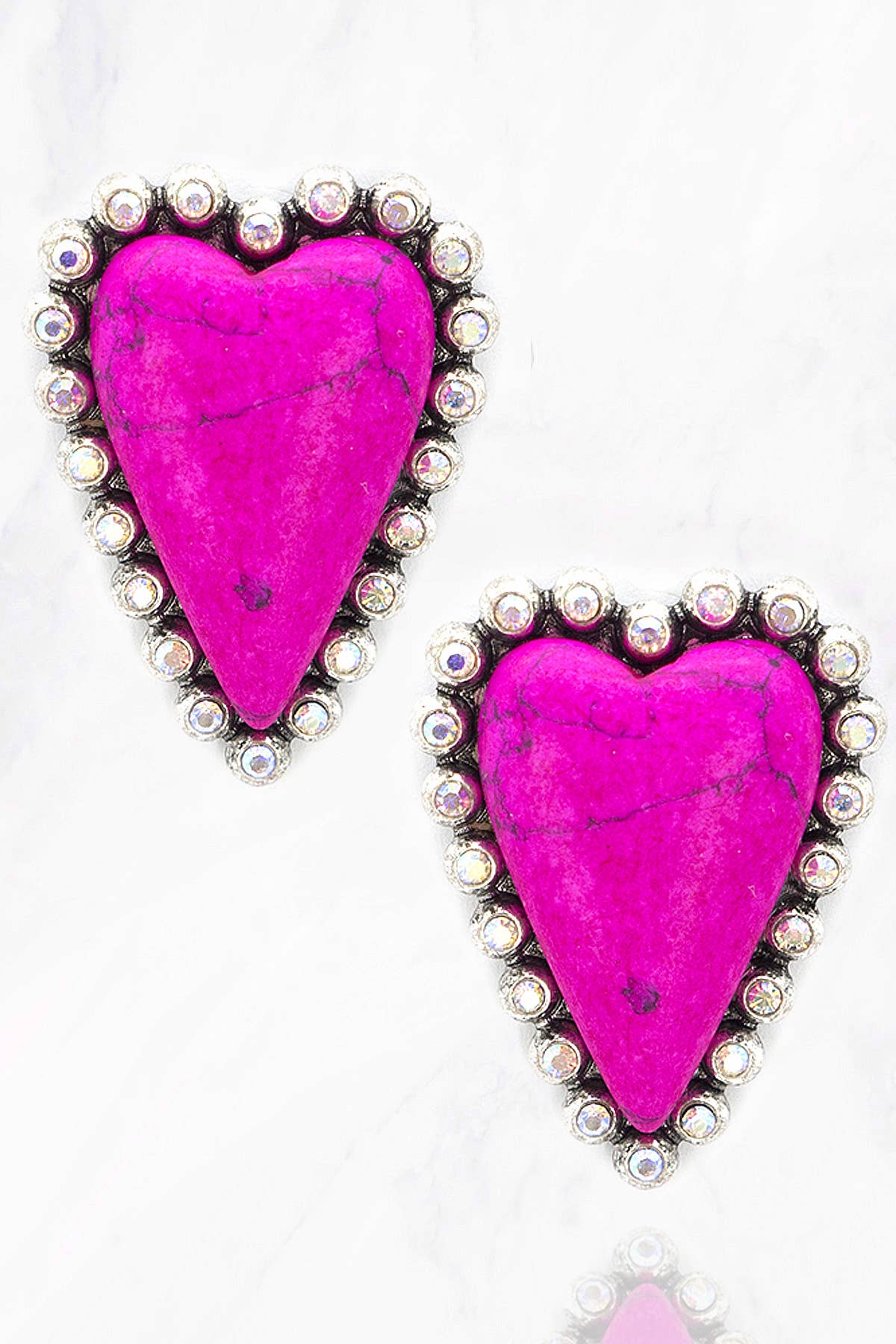 Arc Heart Earrings: Turquoise