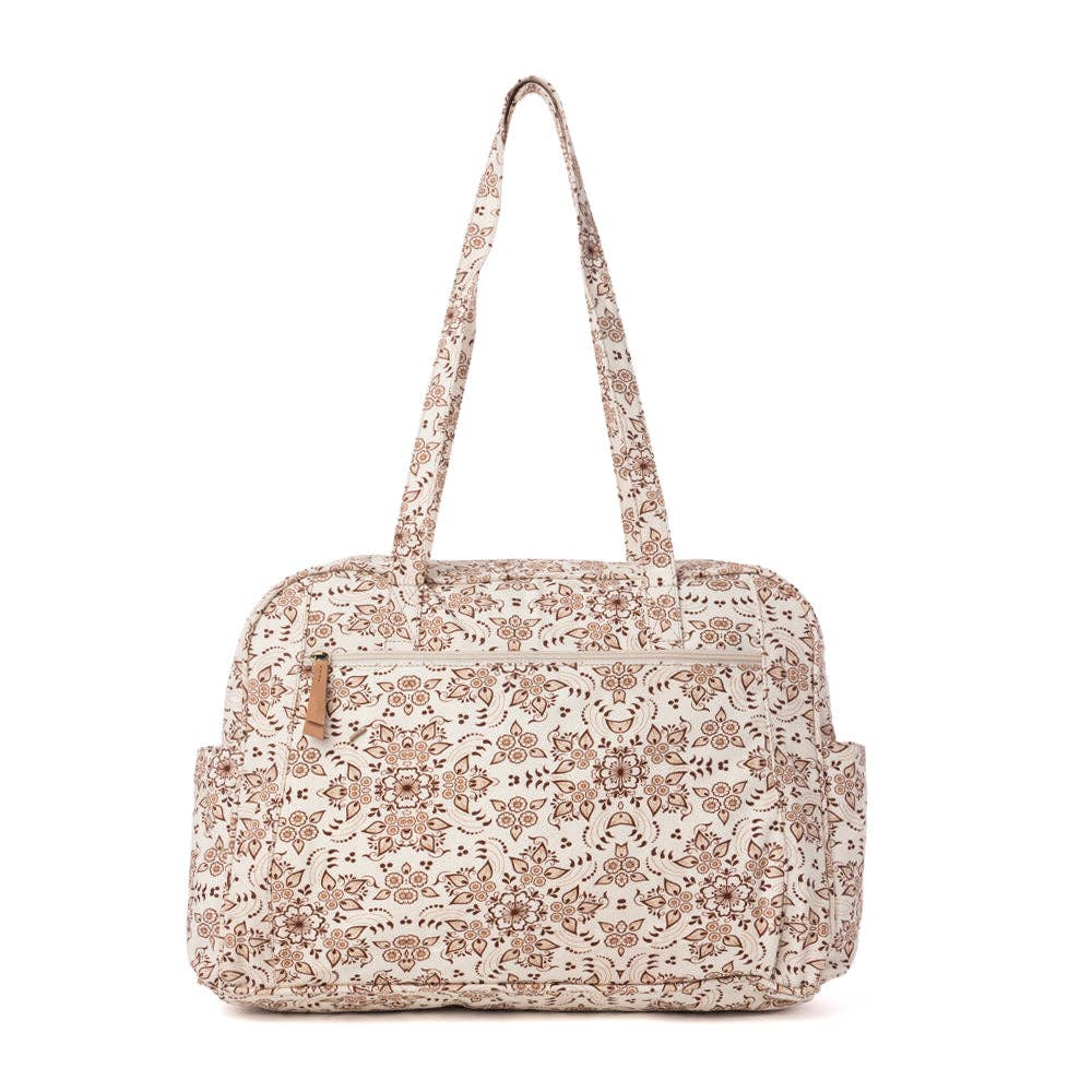 Sunnyfield Cotton Diaper Bag in Mocha Beige: Mocha Beige