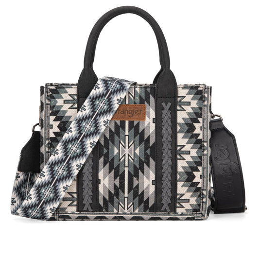 Wrangler Southwestern Pattern Dual Sided Print -Tote/Crossbody -Black