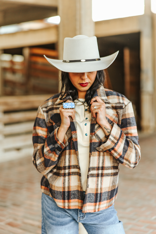 Brown Flannel Western Yoke Jacket
