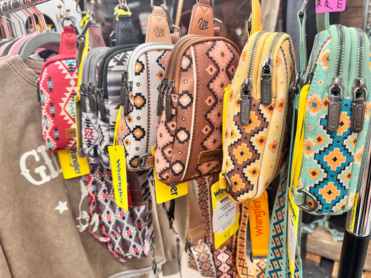 Wrangler Aztec Print Crossbody Sling Chest Bag-Multiple Colors