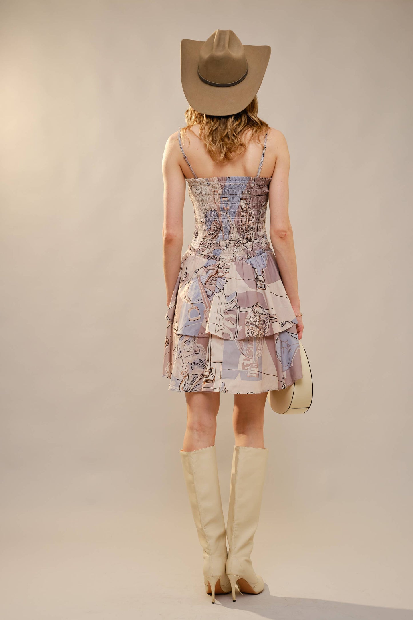 Printed Smocked Tube Mini Dress