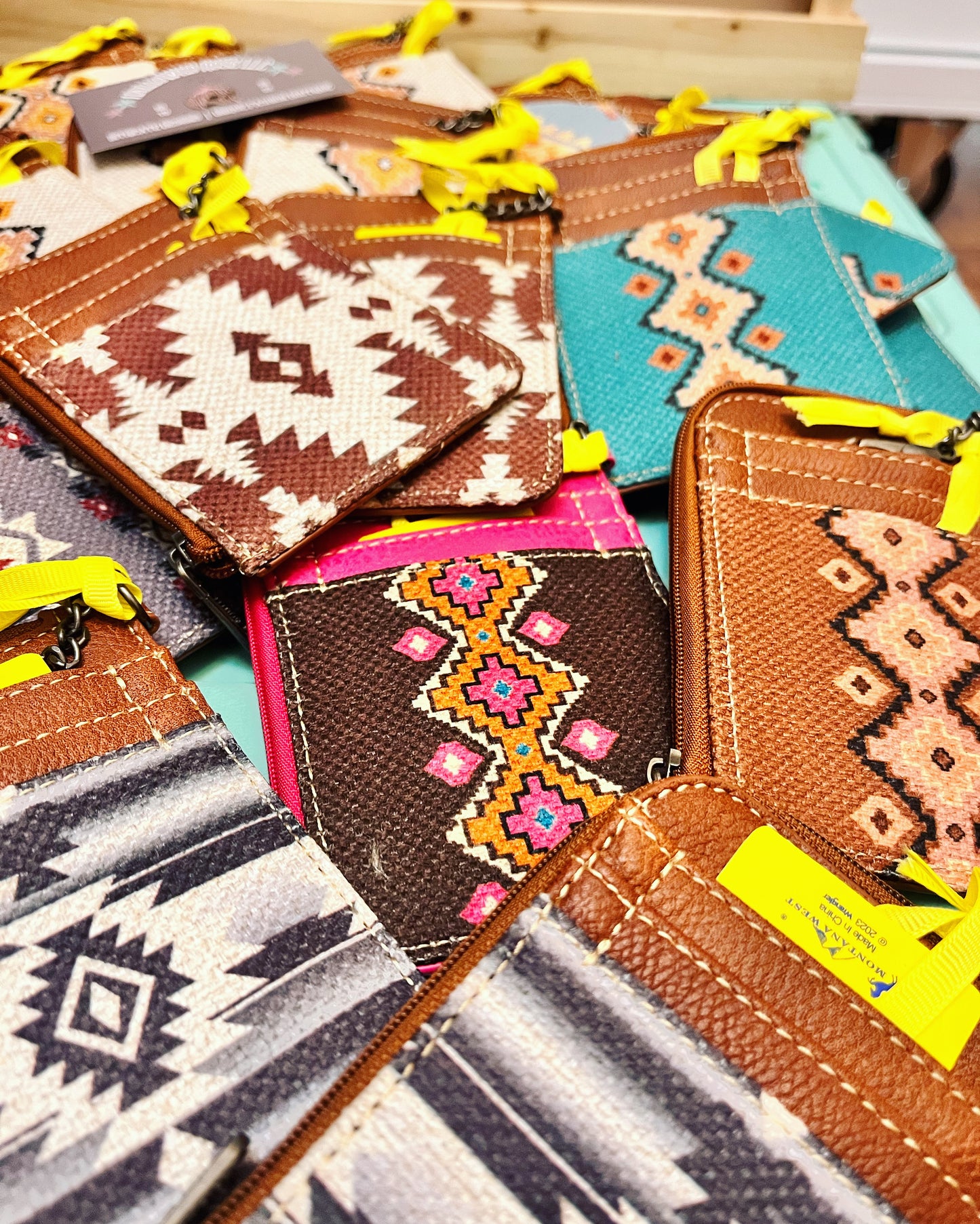 Wrangler Southwestern Mini Zip Card Case/Wallet-Multiple Colors