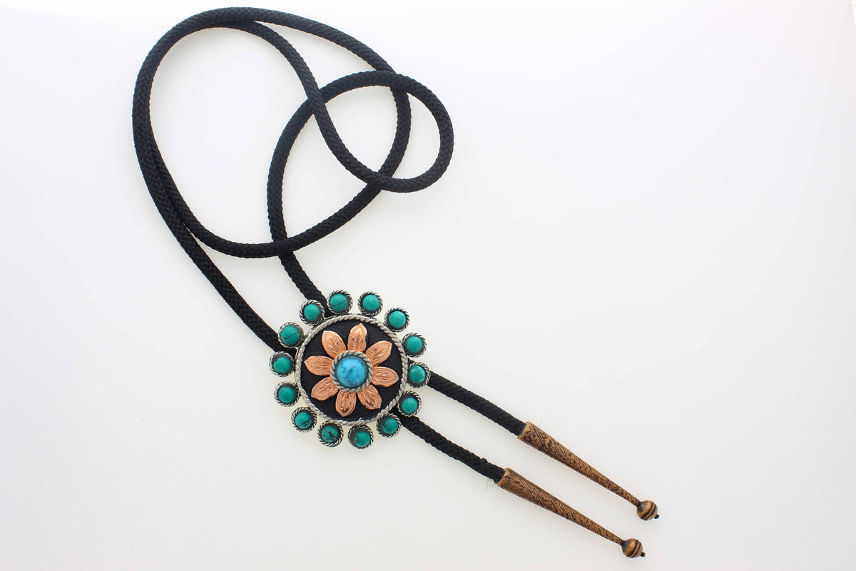 Turquoise Bloom Bolo Tie
