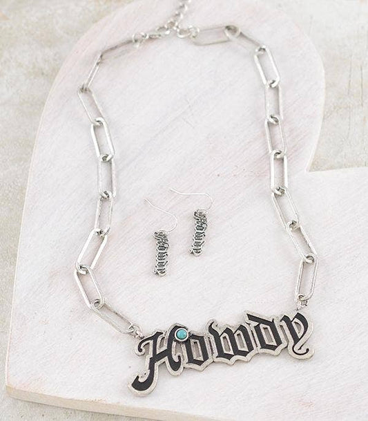 Howdy Pendant Necklace: Silver