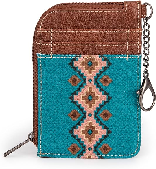 Wrangler Southwestern Mini Zip Card Case/Wallet-Multiple Colors
