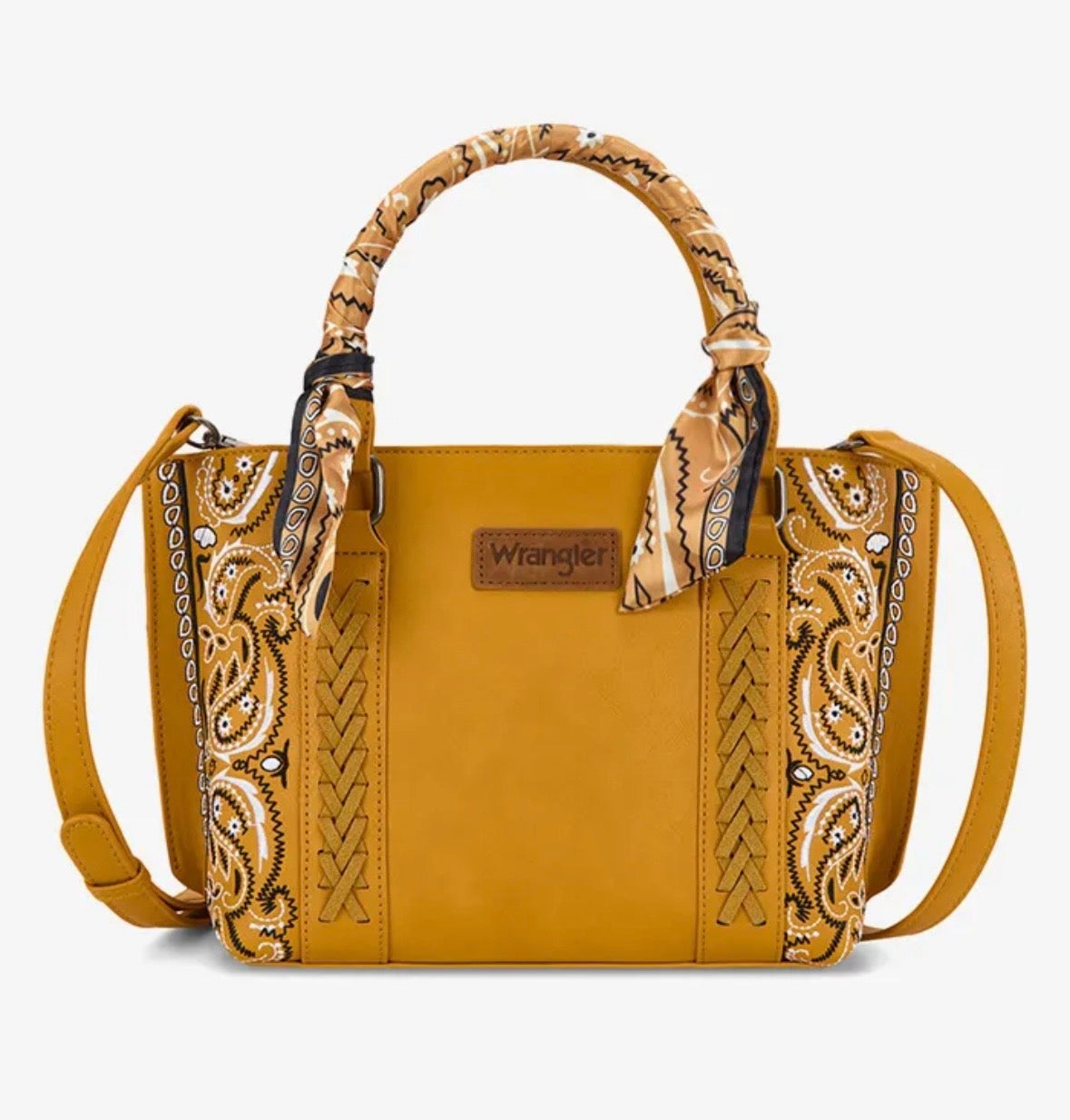 Wrangler Braided Paisley Bandana Tote Bag-Wide