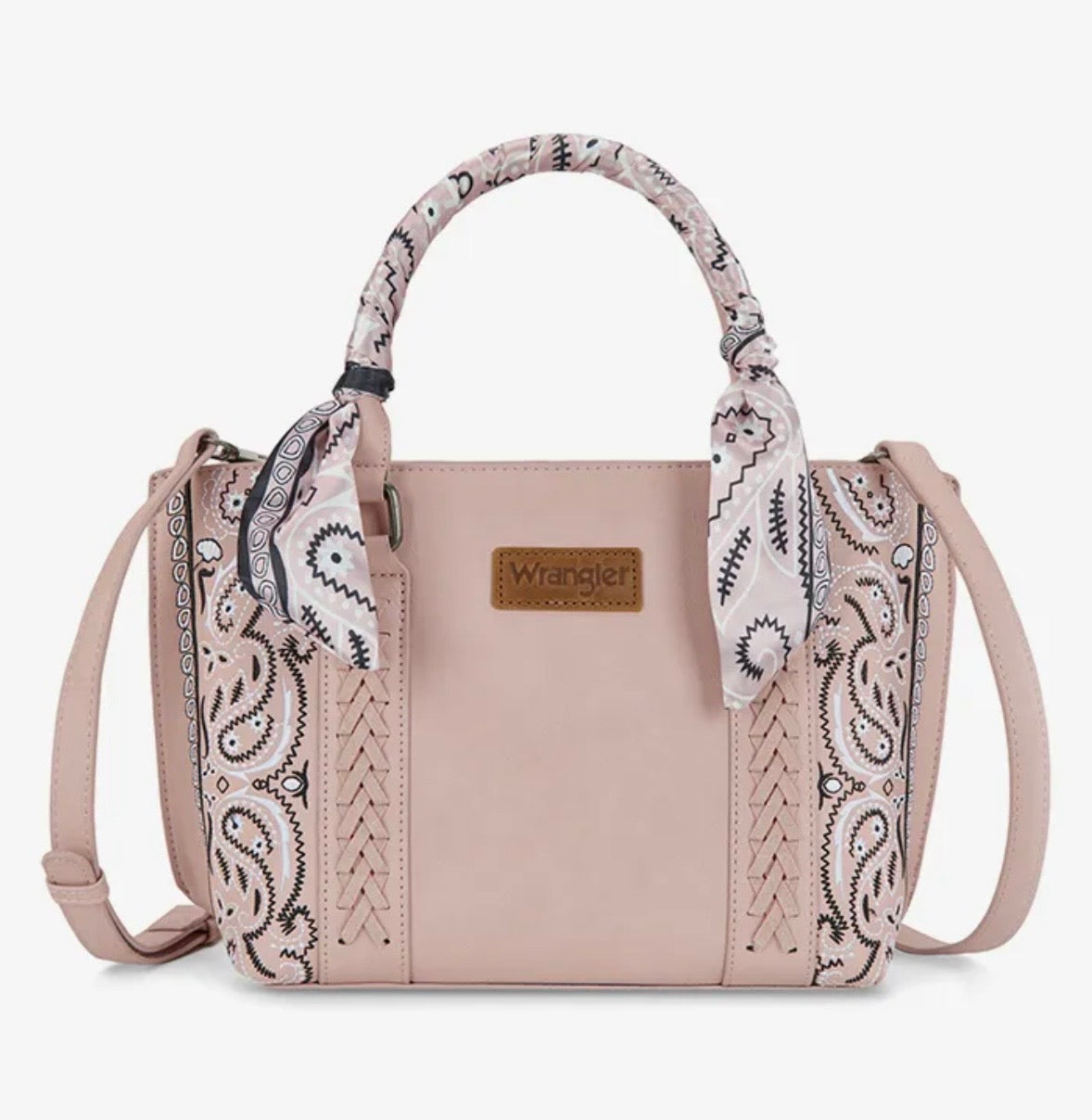 Wrangler Braided Paisley Bandana Tote Bag-Wide