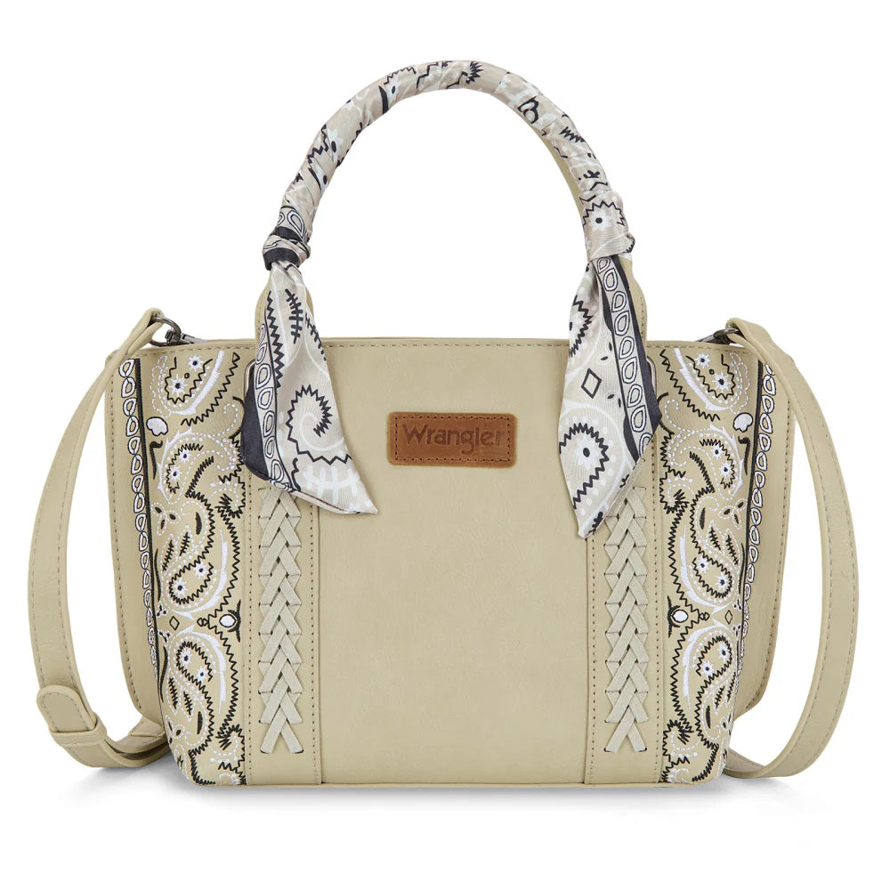 Wrangler Braided Paisley Bandana Tote Bag-Wide