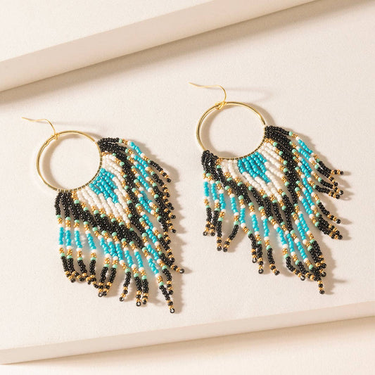 Blueflare Fringe Earrings in Azure Mist: Azure Mist