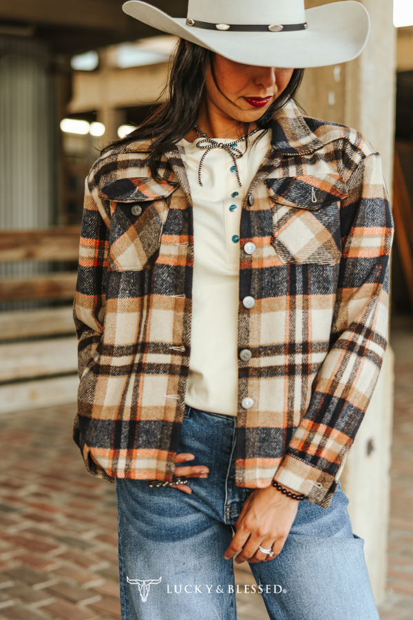 Brown Flannel Western Yoke Jacket
