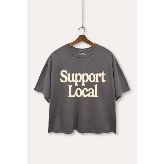 Support Local Graphic Boxy Crop Top
