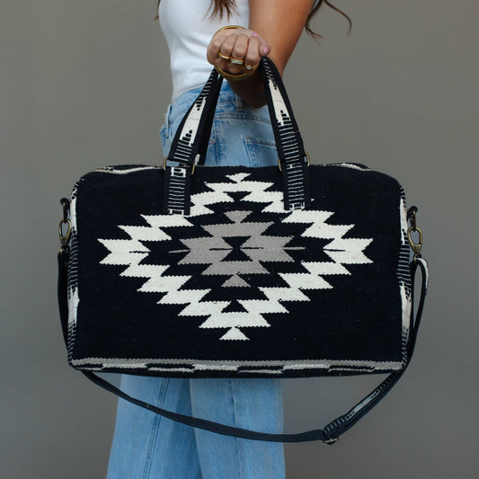 Black, White & Tan Western Duffel