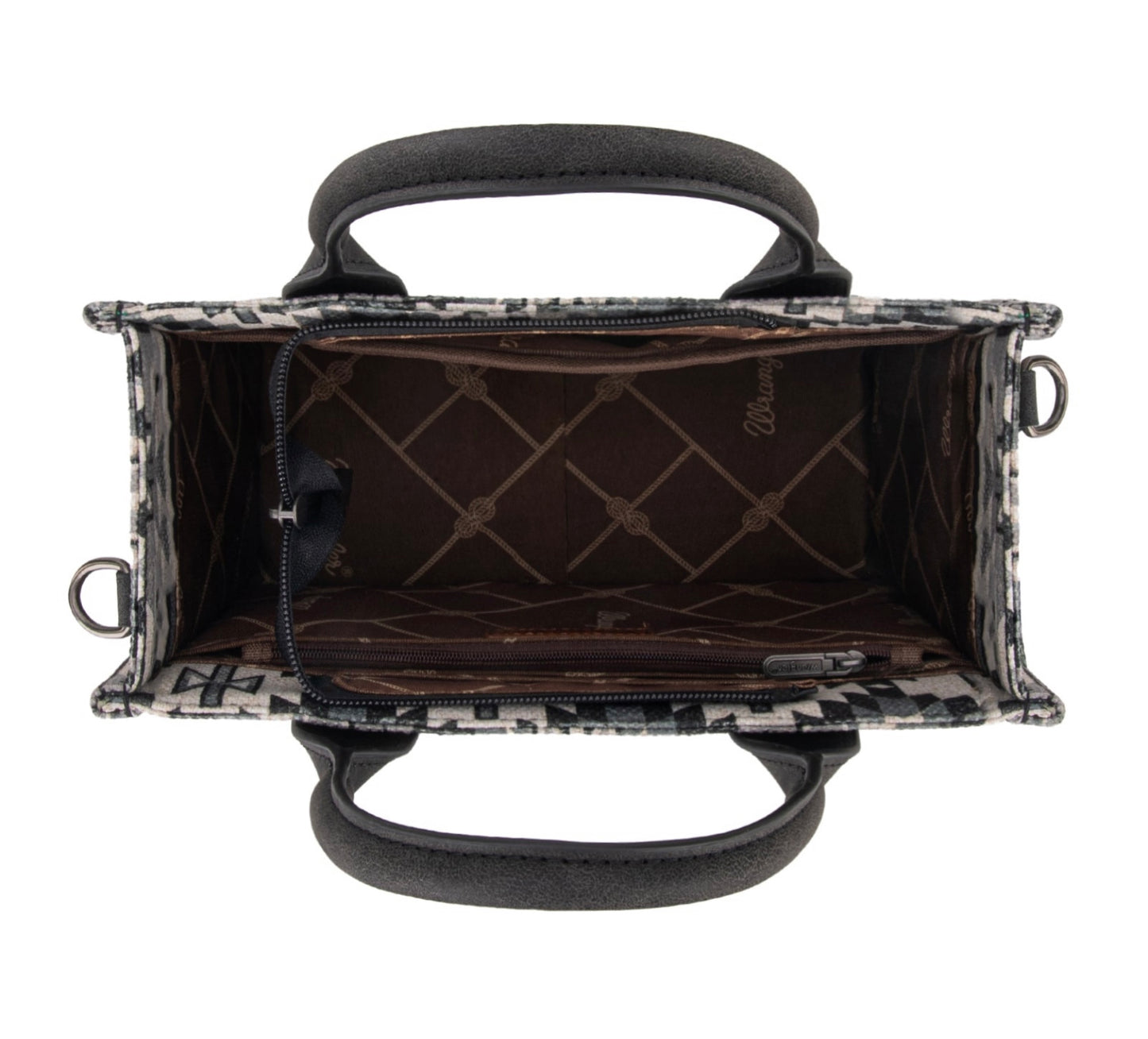 Wrangler Southwestern Pattern Dual Sided Print -Tote/Crossbody -Black