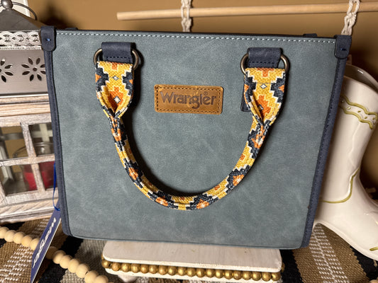 Wrangler Blue Aztec Tote/Crossbody