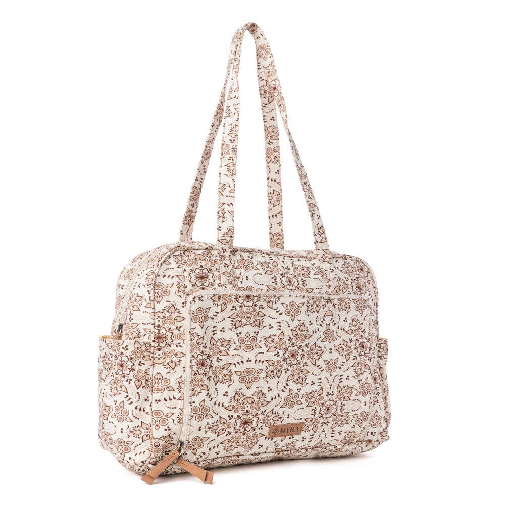 Sunnyfield Cotton Diaper Bag in Mocha Beige: Mocha Beige