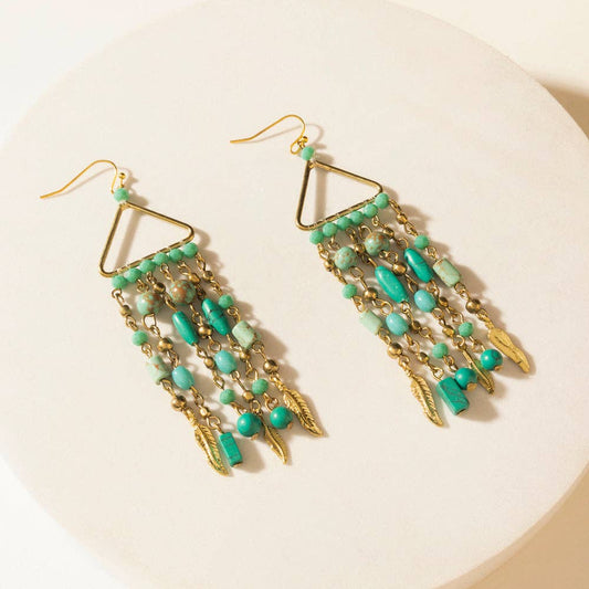 Rio Grande Beaded Earrings in Breezy Teal: Breezy Teal