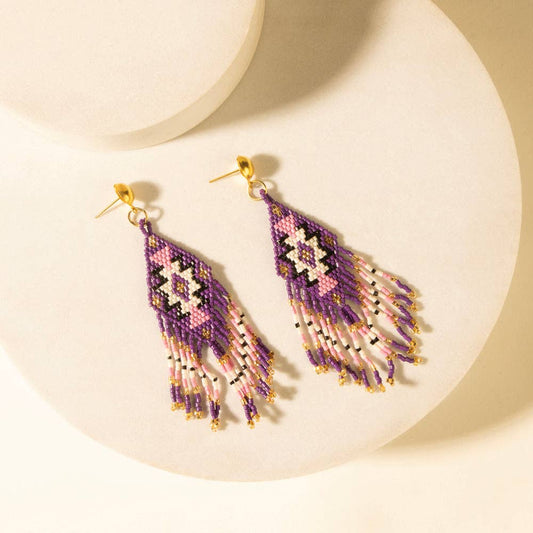 Starfall Fringe Earrings in Wildberry: Wildberry