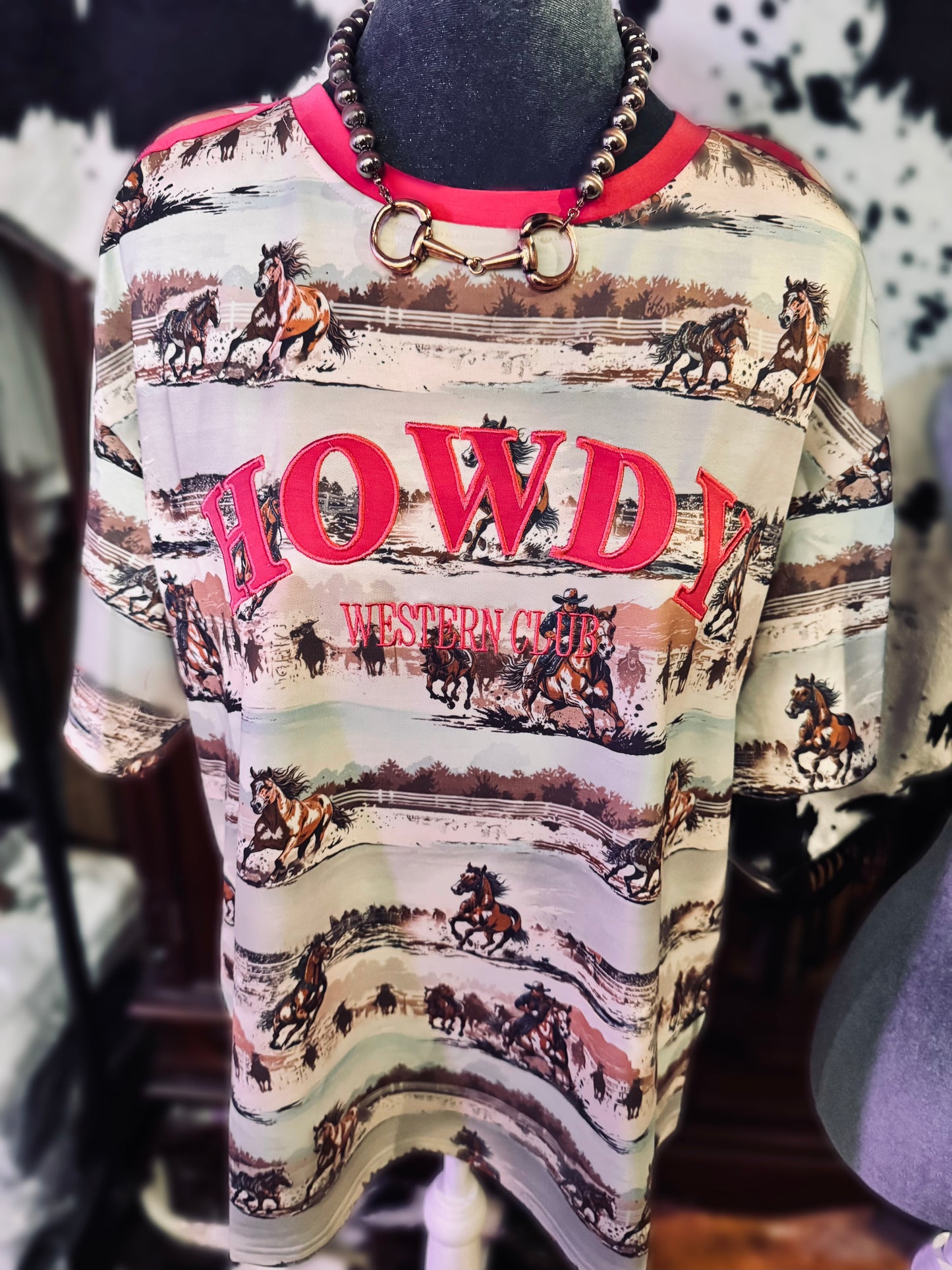 Howdy Western Lounge Set – Horse Print Two-Piece Short Set