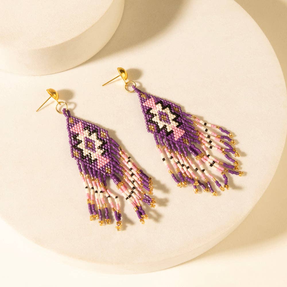 Starfall Fringe Earrings in Wildberry: Wildberry