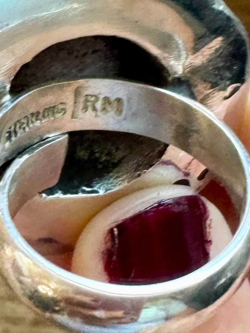 Adjustable Cowboy Hat Ring – Kingman Turquoise – Sterling Silver – Navajo Handmade by Robby Manuelito – USA