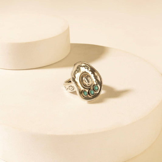 Western Crown Ring in Turquoise: Turquoise