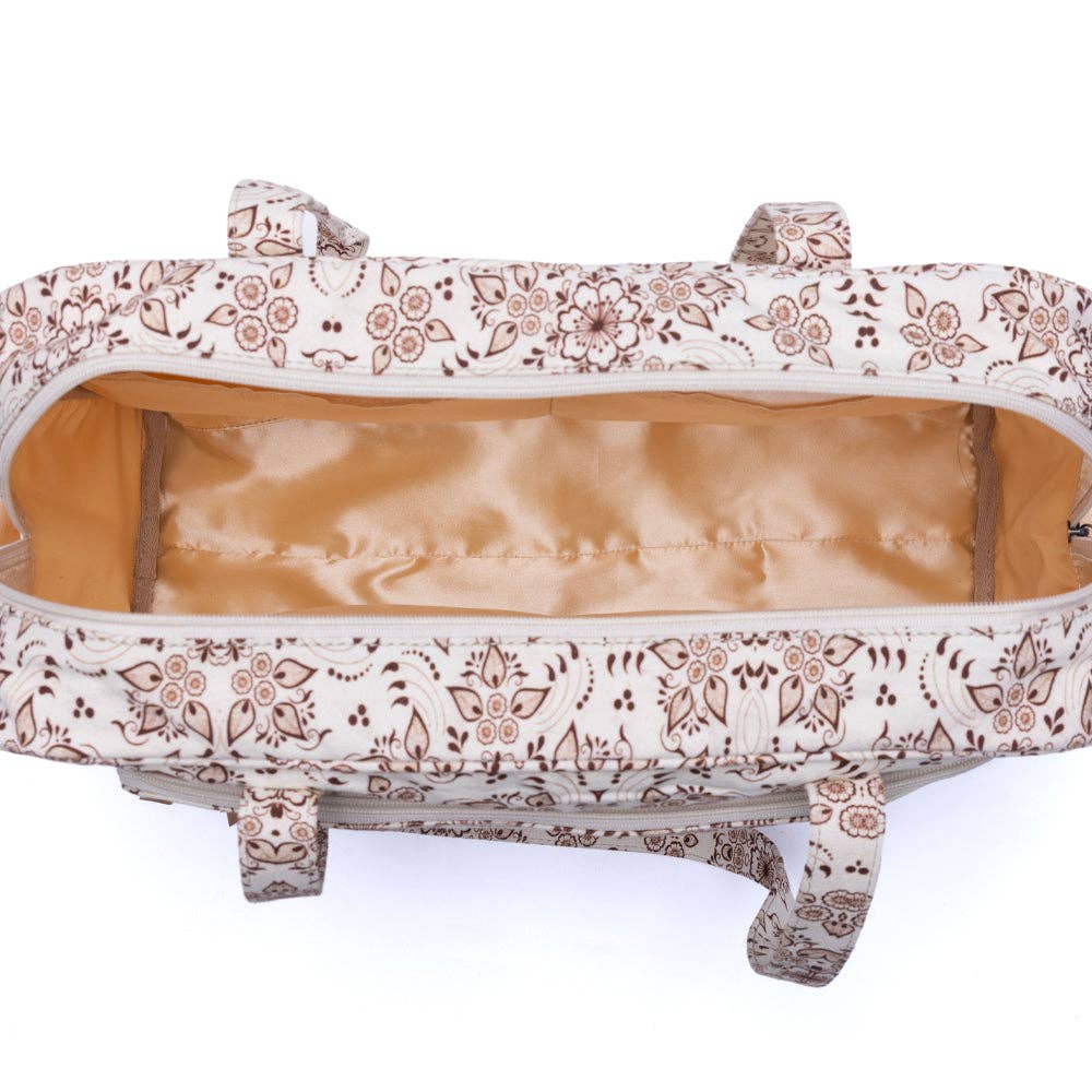 Sunnyfield Cotton Diaper Bag in Mocha Beige: Mocha Beige