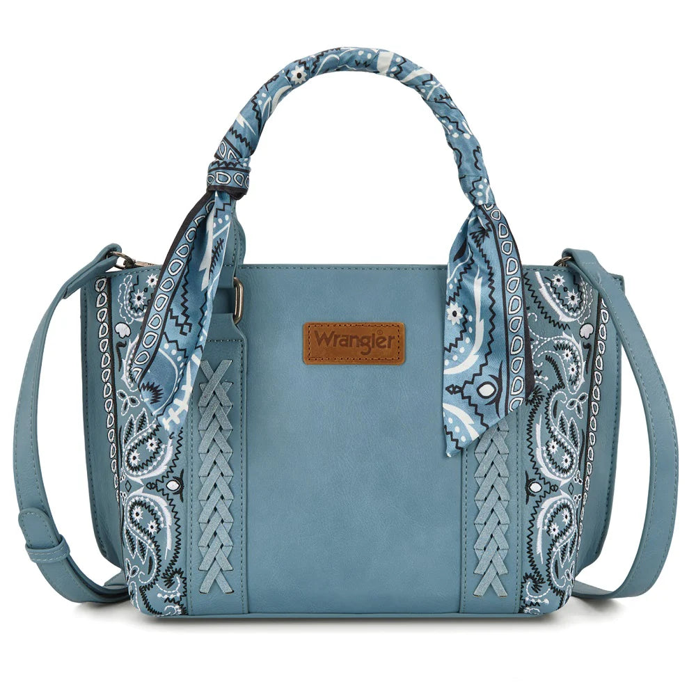 Wrangler Braided Paisley Bandana Tote Bag-Wide