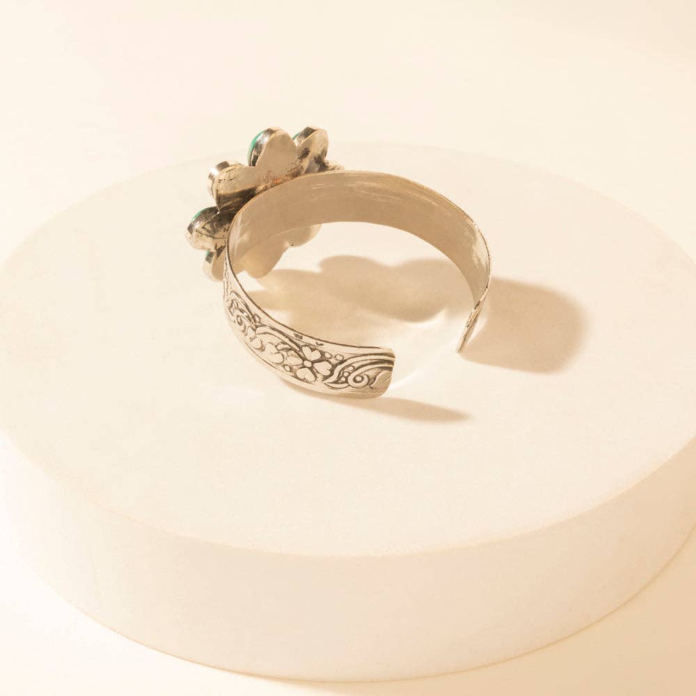 Petalstone Cuff in Steel Blue: Steel Blue