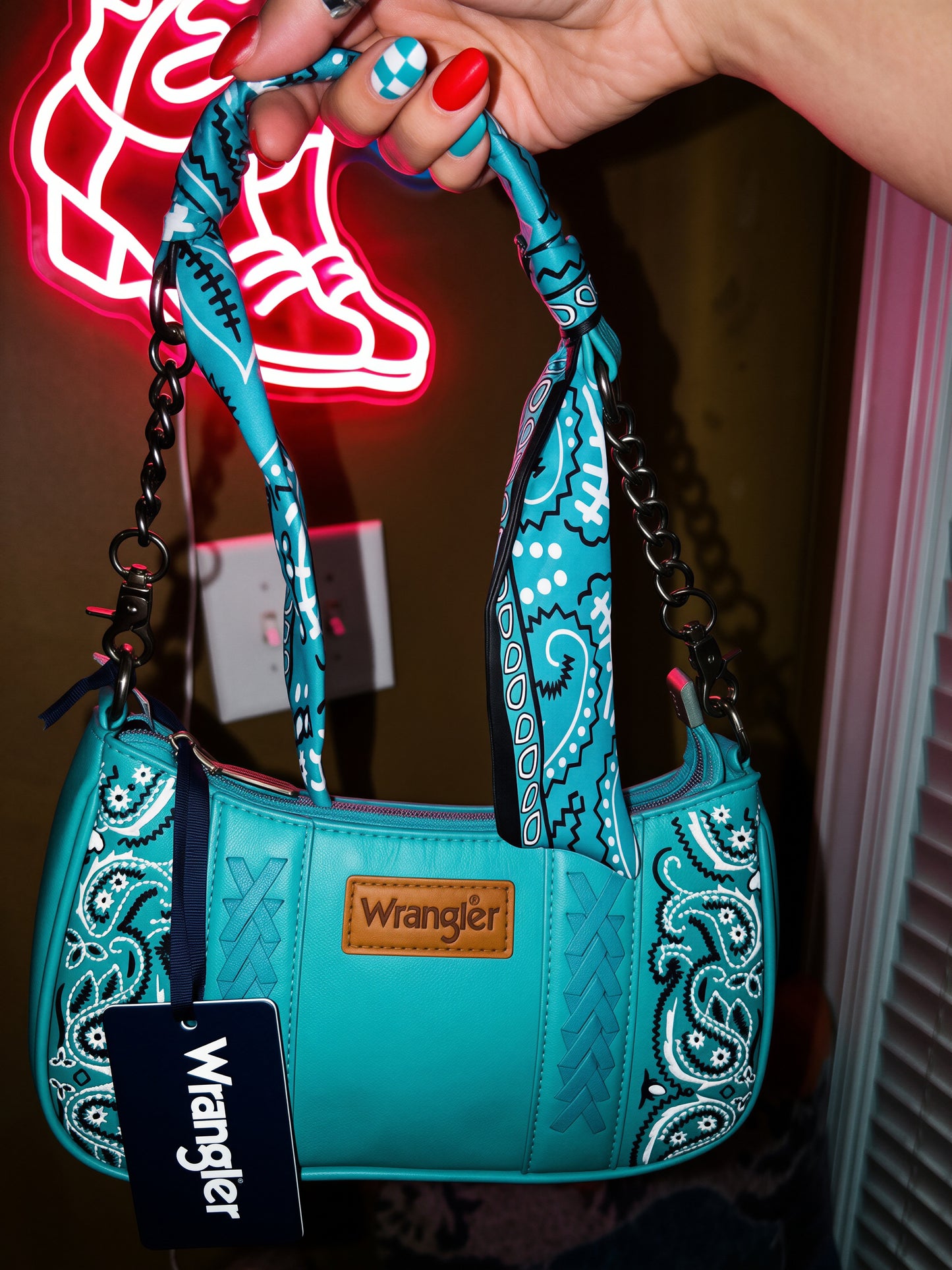 Wrangler Braided Paisley Bandana Shoulder Bag