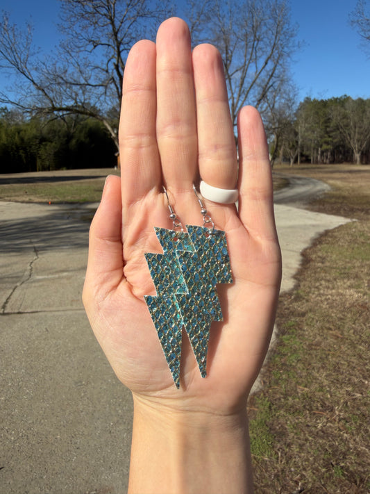Cosmic Cowgirl | Lightning Bolt Earrings | Turquoise
