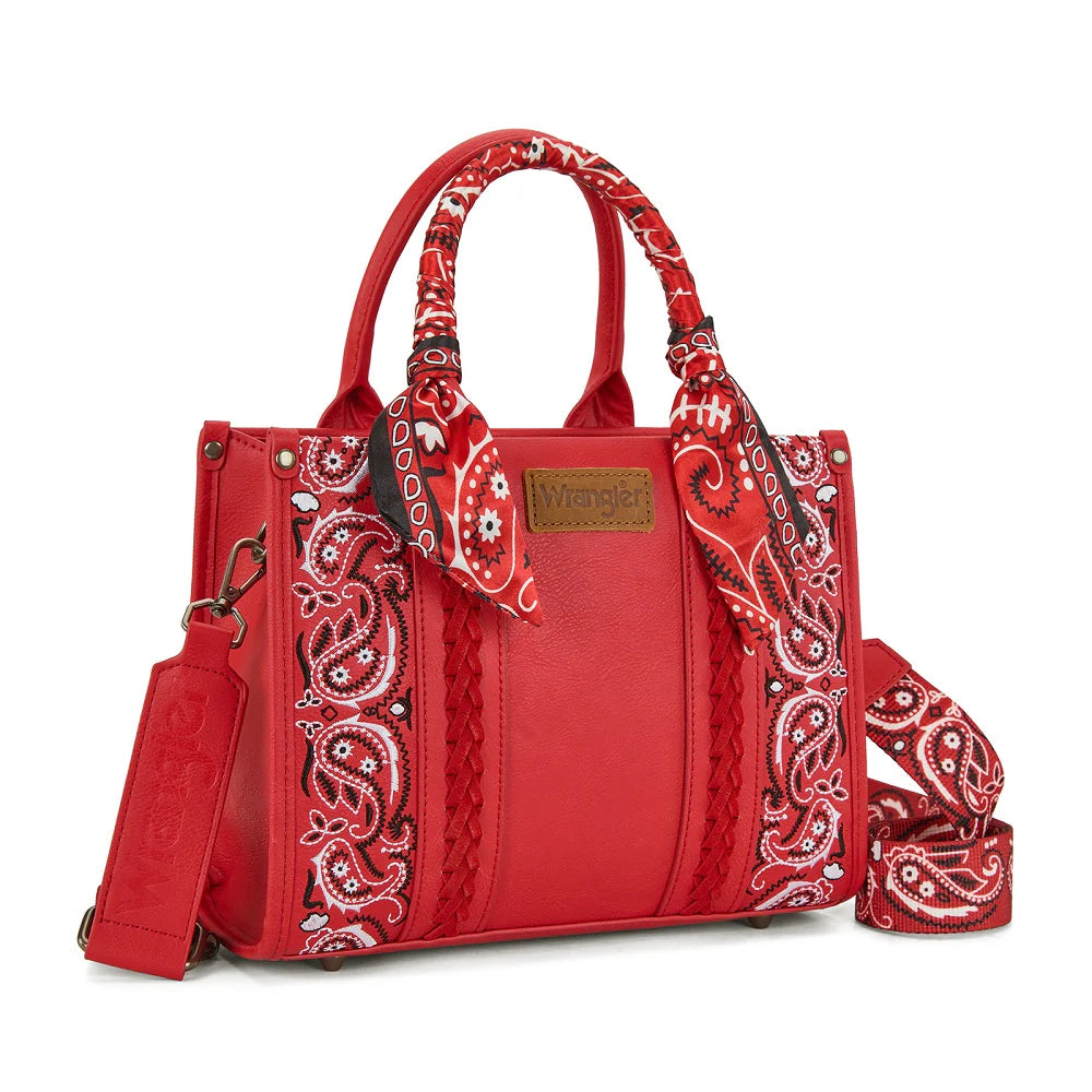 Wrangler Braided Paisley Bandana Tote Bag