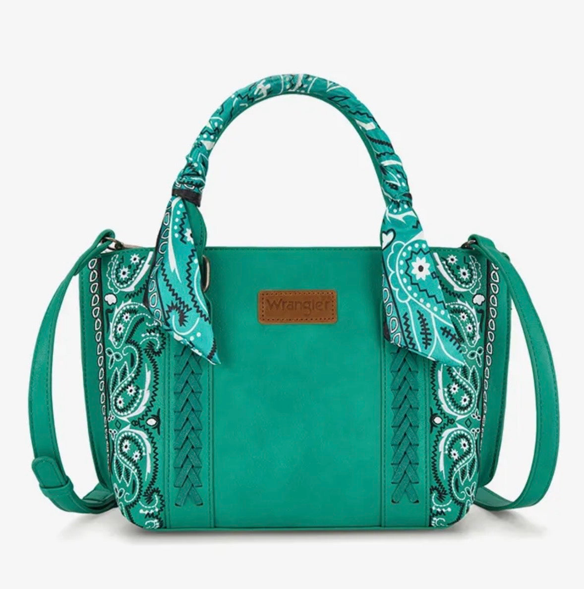 Wrangler Braided Paisley Bandana Tote Bag-Wide