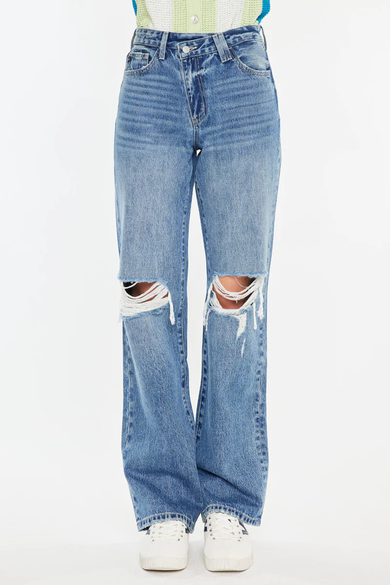 KanCan High Plains Crossover Jeans – Light Wash