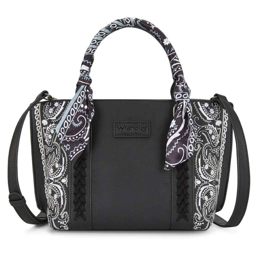 Wrangler Braided Paisley Bandana Tote Bag-Wide