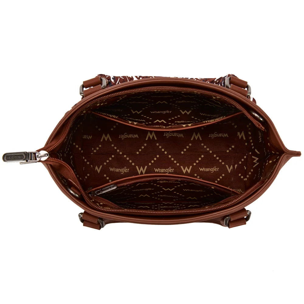 Wrangler Braided Paisley Bandana Tote Bag-Wide
