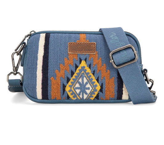 Wrangler Southwestern Knitted Mini Crossbody/Wallet - Jean