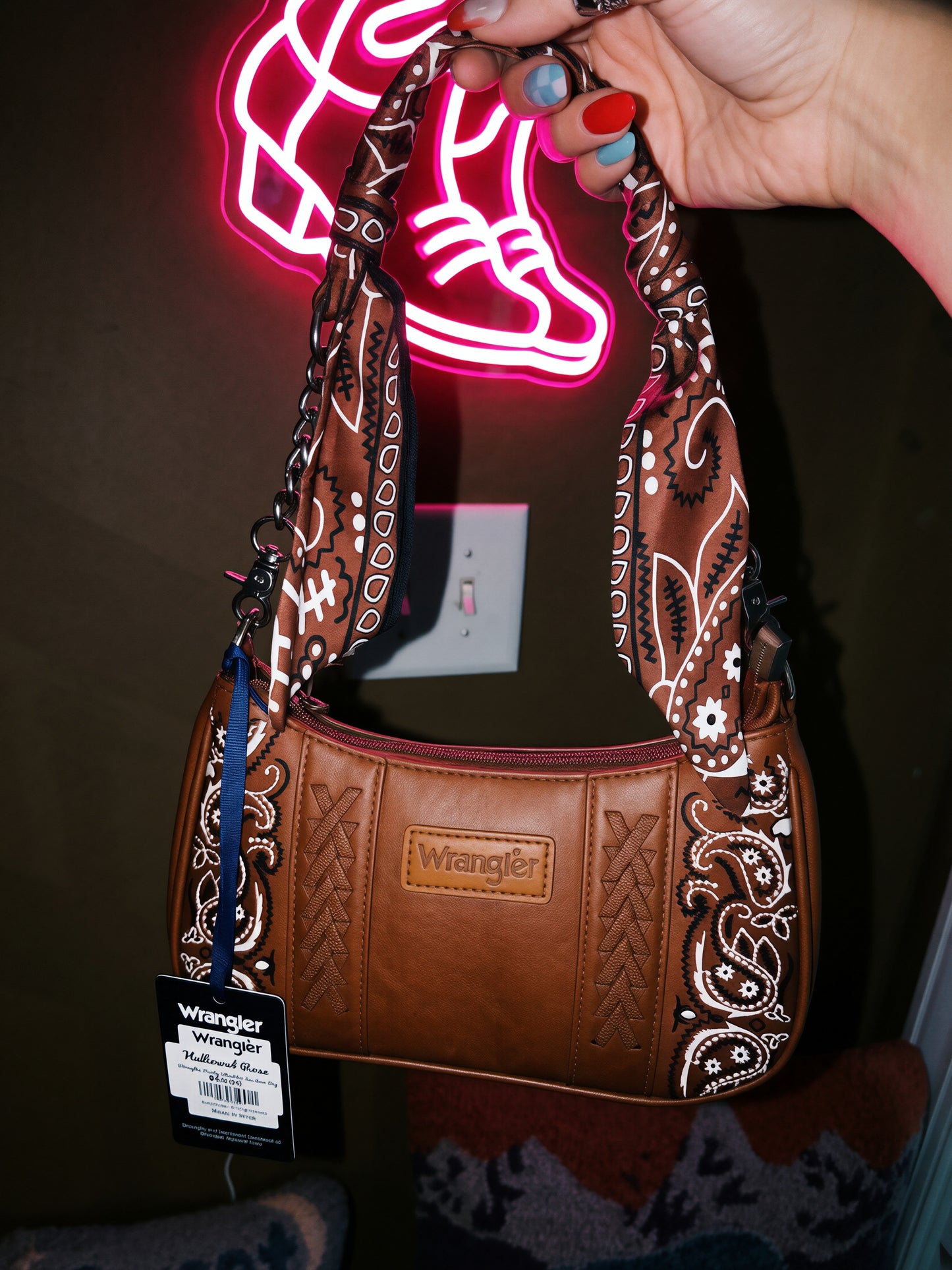 Wrangler Braided Paisley Bandana Shoulder Bag