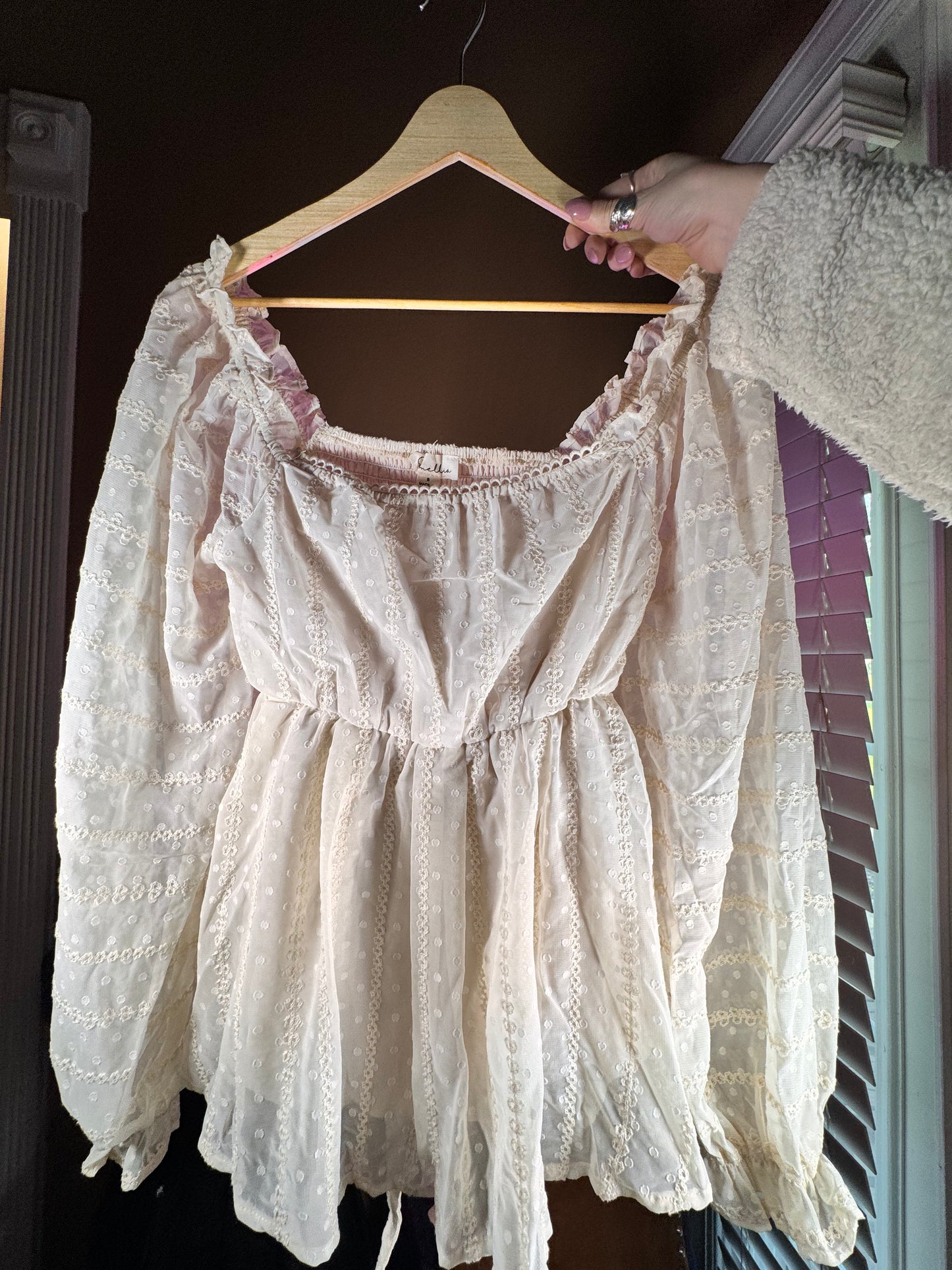 Long-Sleeve Belted Blouse