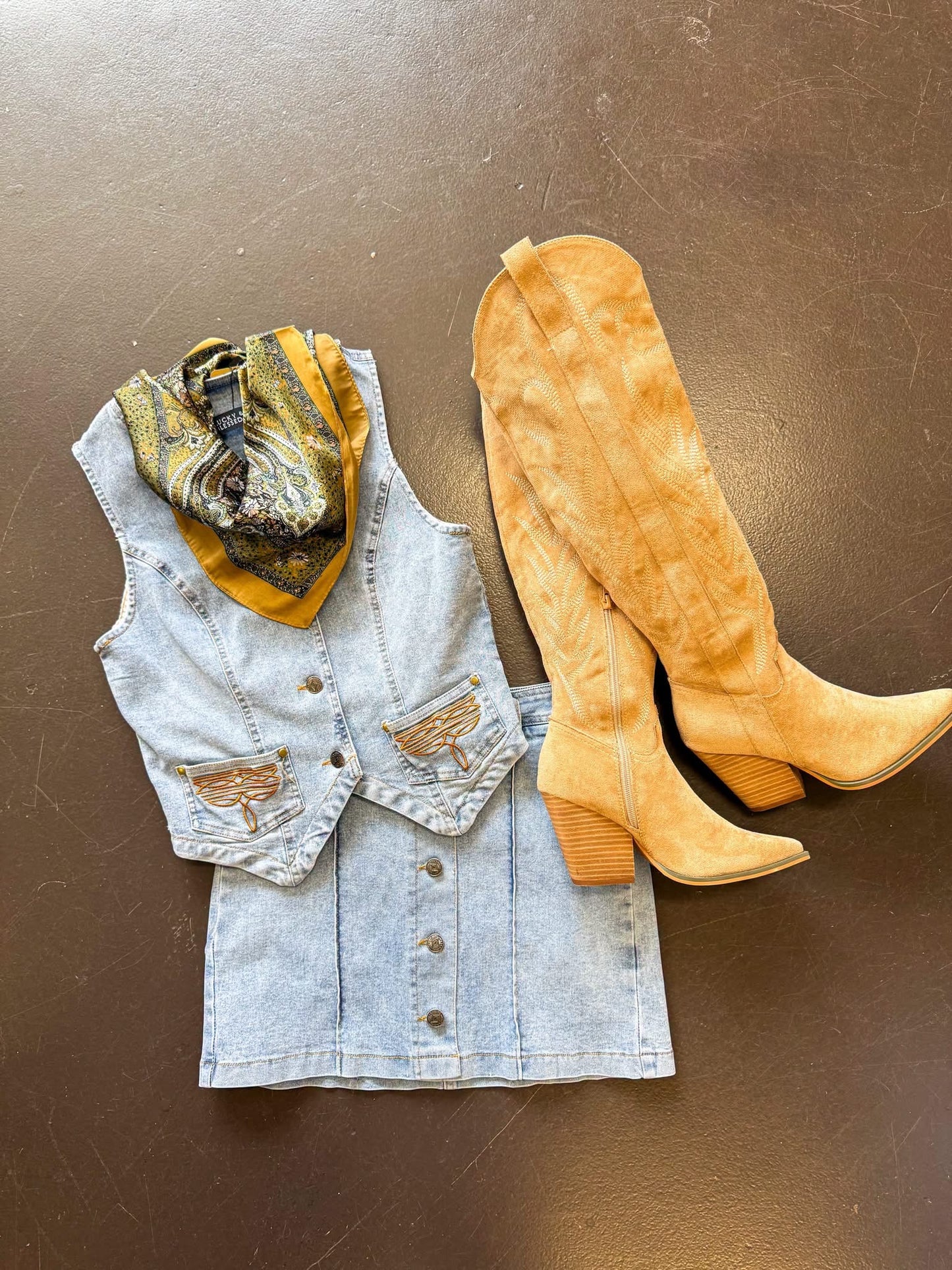 Concho Denim Set