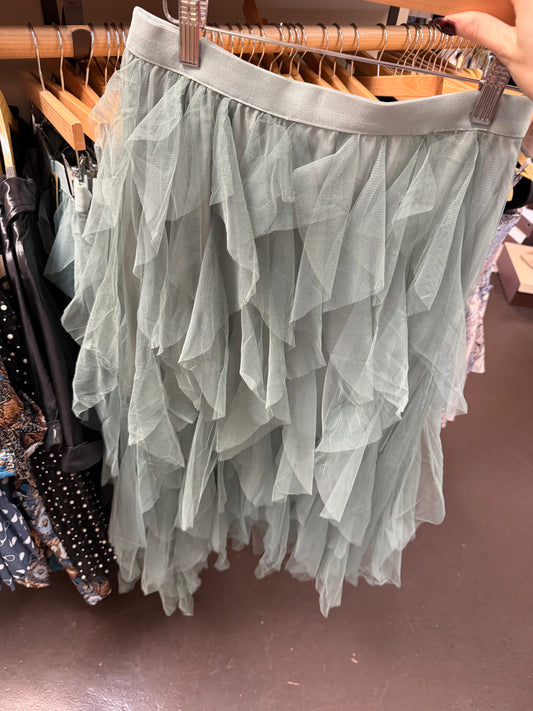 Layered Tulle Waterfall Midi Skirt
