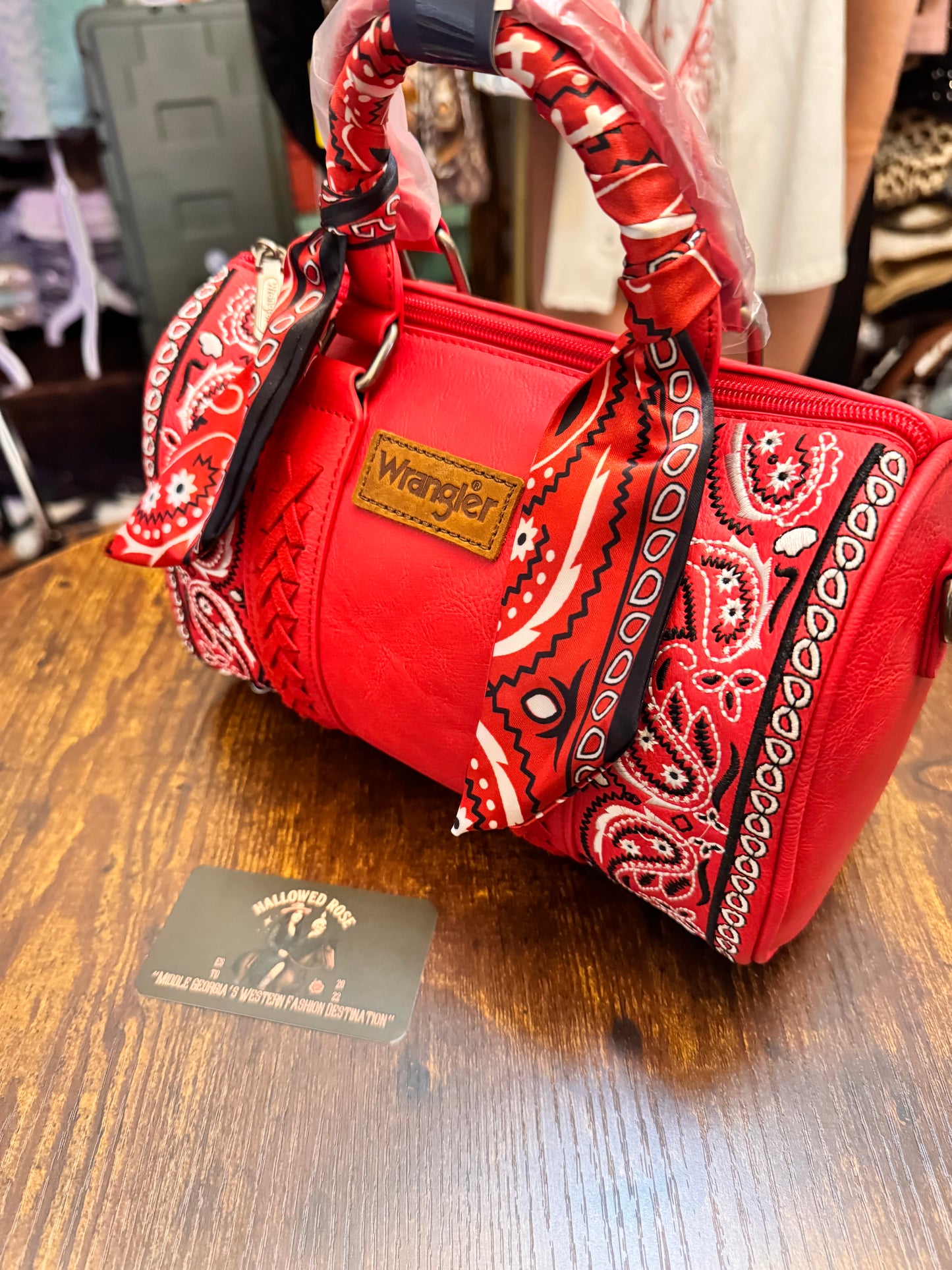 Wrangler Braided Paisley Bandana Boston Bag